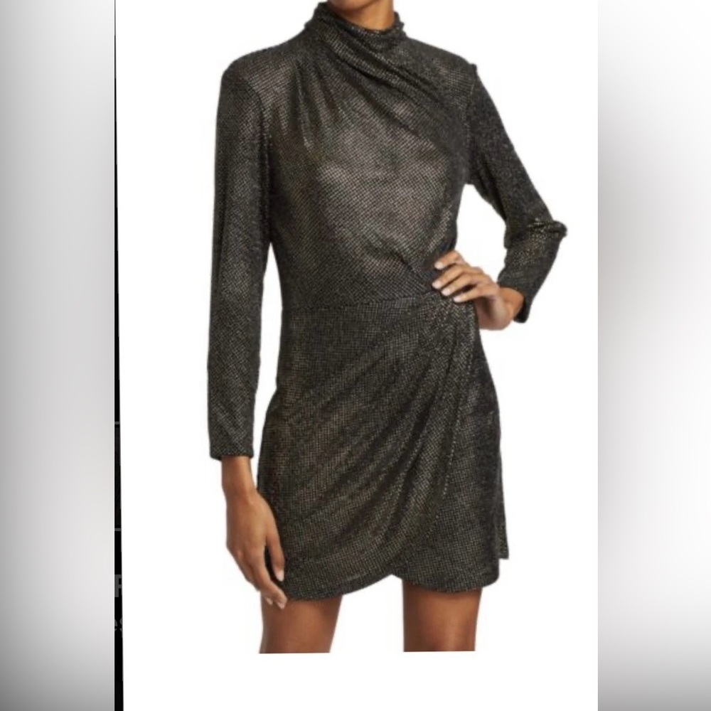 IRO Shimmering Black Long Sleeve Dress